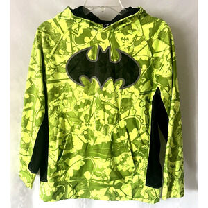Youth Batman Hoodie Size XLarge (14/16) Long Sleeved Green /Black100% Polyester